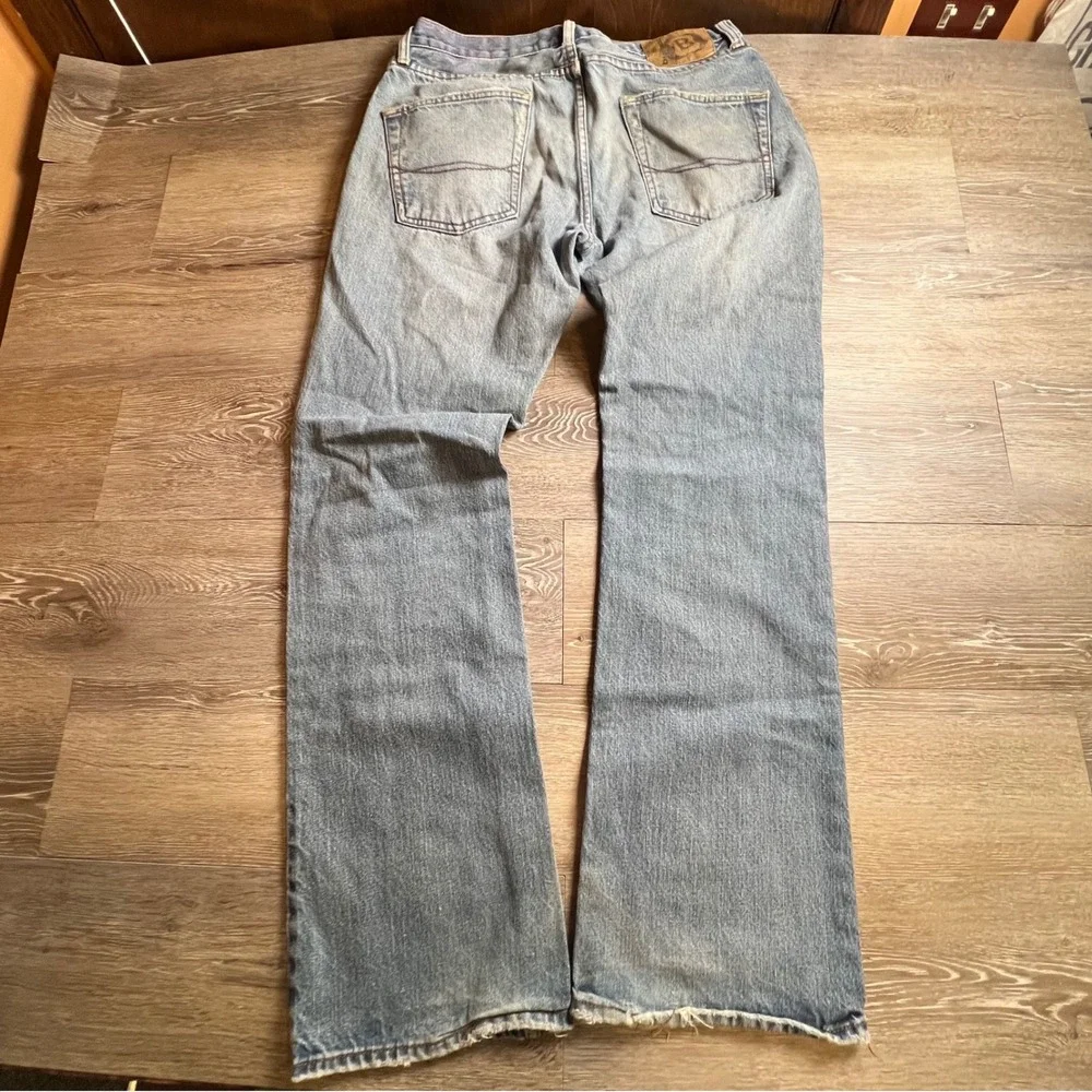 Bullhead Jeans Mens 32 Light Blue Straight Leg Distressed Y2K Skater Denim